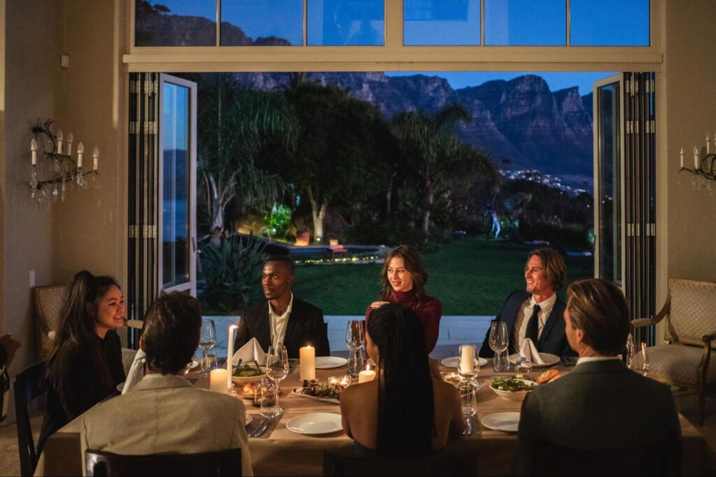 A group of friends enjoying a dinner at 21 Nettleton, Cape Town